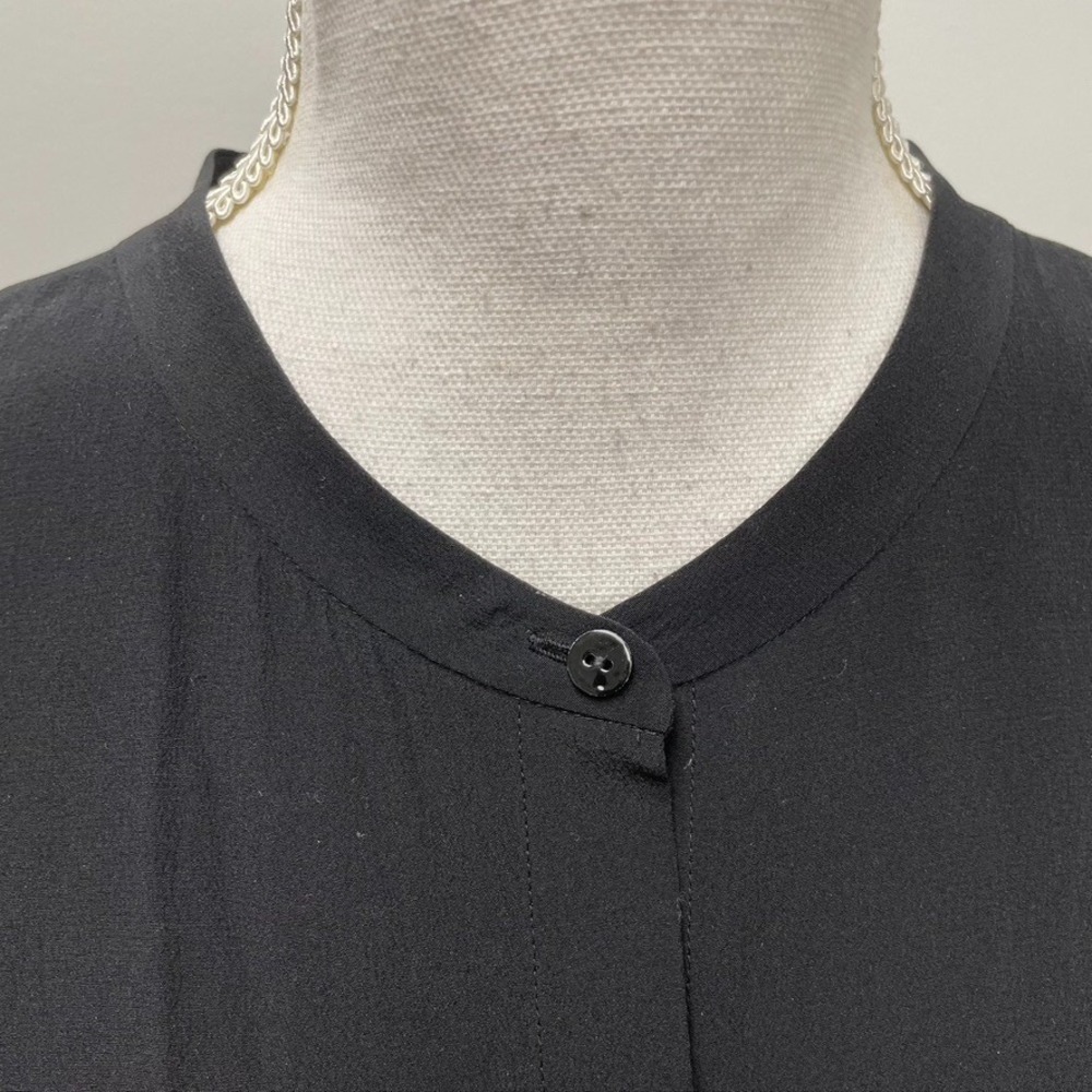 Eileen Fisher Silk Tunic Top Womens Large Black Sleeveless Minimalist Basic - Picture 2 of 12